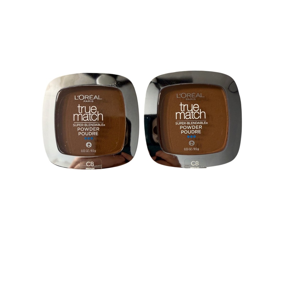 L'Oreal True Match Super-Blendable Powder C8 Cocoa Medium Deep 2 Pack New 0.33oz